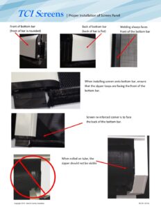 TCI Screens Installation Instructions